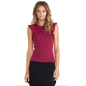 Torn By Ronny Kobo - Paola Knit Ruffle Top | S